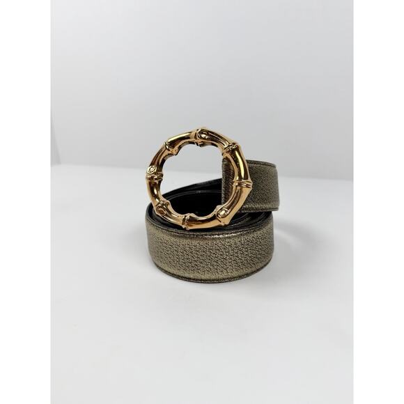 Size 90/36 - Gucci Bamboo Accent Leather Belt main image 7